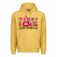 Antique Gold love pink christmas gnome Premium Hoodie - NancyCooperArtShop