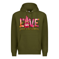 Army Green love pink christmas gnome Premium Hoodie - NancyCooperArtShop