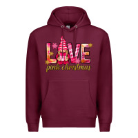 Burgundy love pink christmas gnome Premium Hoodie - NancyCooperArtShop