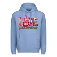 Colony Blue love pink christmas gnome Premium Hoodie - NancyCooperArtShop