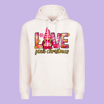Love Pink Christmas Gnome Premium Hoodie Designed By Nancycooperartshop