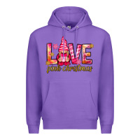 Purple love pink christmas gnome Premium Hoodie - NancyCooperArtShop