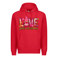 Red love pink christmas gnome Premium Hoodie - NancyCooperArtShop
