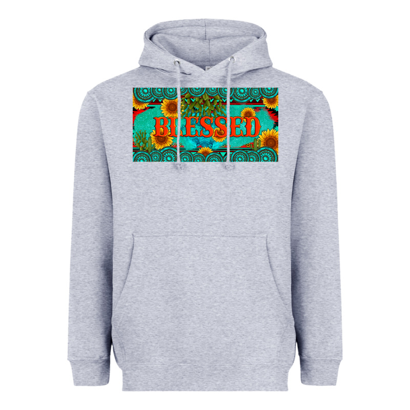 Blessed Turquoise Gemstone Cactus And Sunflower Licanse Plate Heavyweight Hoodie by Artiststas | Teevron