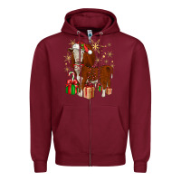 Burgundy christmas hereford Zipper Hoodie - JahusDesignShop