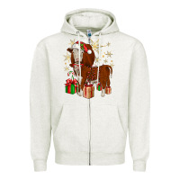 Oatmeal Heather christmas hereford Zipper Hoodie - JahusDesignShop