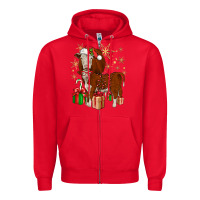 Red christmas hereford Zipper Hoodie - JahusDesignShop