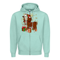 Seafoam christmas hereford Zipper Hoodie - JahusDesignShop