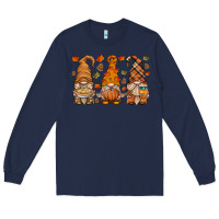 Navy fall gnome Long Sleeve Tee - HRA Design Shop