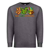 Charcoal Heather peace love st patricks day Premium Sweatshirt - NancyCooperArtShop