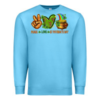 Ocean Blue peace love st patricks day Premium Sweatshirt - NancyCooperArtShop