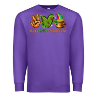 Purple peace love st patricks day Premium Sweatshirt - NancyCooperArtShop