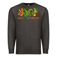 Smoke peace love st patricks day Premium Sweatshirt - NancyCooperArtShop