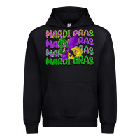 Black mardi gras with fleur de lis Urban Hoodie - LillyAllenDesigns
