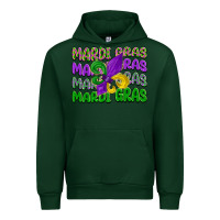 Forest Green mardi gras with fleur de lis Urban Hoodie - LillyAllenDesigns