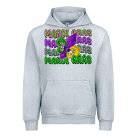 Heather Grey mardi gras with fleur de lis Urban Hoodie - LillyAllenDesigns