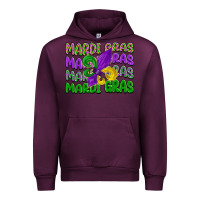Mauve Wine mardi gras with fleur de lis Urban Hoodie - LillyAllenDesigns