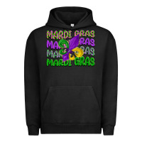 Pigment Black mardi gras with fleur de lis Urban Hoodie - LillyAllenDesigns
