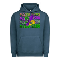 Pigment Midnight Navy mardi gras with fleur de lis Urban Hoodie - LillyAllenDesigns