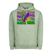 Pigment Oil Green mardi gras with fleur de lis Urban Hoodie - LillyAllenDesigns