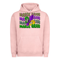 Pigment Salmon mardi gras with fleur de lis Urban Hoodie - LillyAllenDesigns