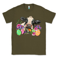 Army Green Happy Easter Cow Easter Day Classic Tee - Neo Western