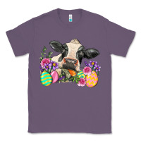 Lavender Happy Easter Cow Easter Day Classic Tee - Neo Western