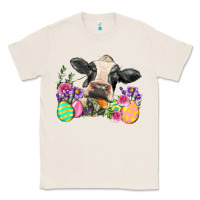 Natural Happy Easter Cow Easter Day Classic Tee - Neo Western