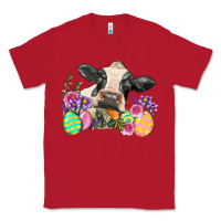 Red Happy Easter Cow Easter Day Classic Tee - Neo Western