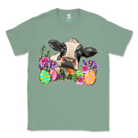 Sage Happy Easter Cow Easter Day Classic Tee - Neo Western