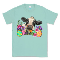 Seafoam Happy Easter Cow Easter Day Classic Tee - Neo Western