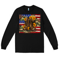 Black Army USA lag leopard camouflage sunflower 20oz Long Sleeve Tee - Neo Western