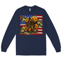 Navy Army USA lag leopard camouflage sunflower 20oz Long Sleeve Tee - Neo Western