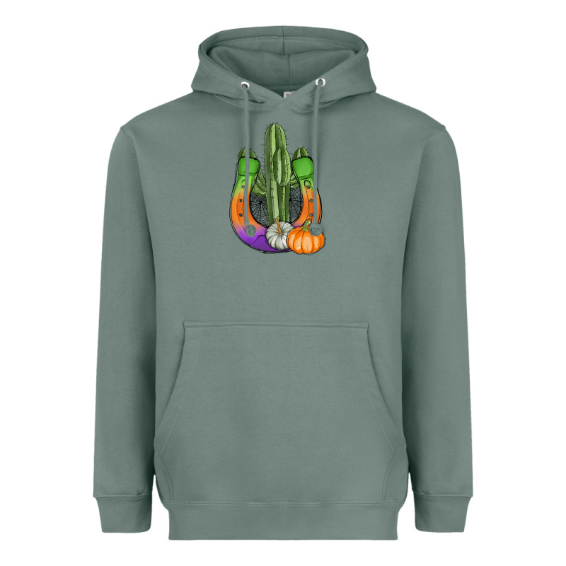 Horseshoe Halloween Cactus Heavyweight Hoodie by AdoDesignShop | Teevron