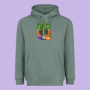 Horseshoe Halloween Cactus Heavyweight Hoodie Designed By Adodesignshop