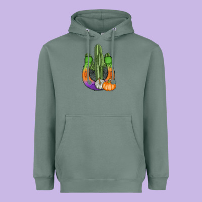 Horseshoe Halloween Cactus Heavyweight Hoodie Designed By Adodesignshop