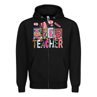 Black sped teacher Zipper Hoodie - AdoDesignShop