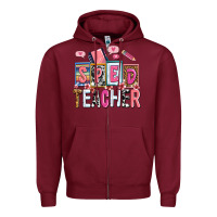 Burgundy sped teacher Zipper Hoodie - AdoDesignShop