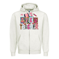 Oatmeal Heather sped teacher Zipper Hoodie - AdoDesignShop
