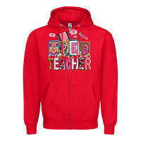 Red sped teacher Zipper Hoodie - AdoDesignShop