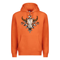 Carrot bull skull with aztec Premium Hoodie - MaliasSmallBusiness