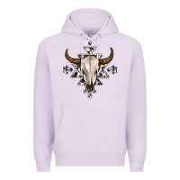 Lilac bull skull with aztec Premium Hoodie - MaliasSmallBusiness