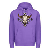 Purple bull skull with aztec Premium Hoodie - MaliasSmallBusiness