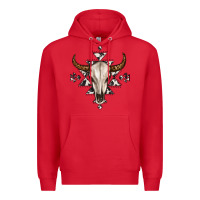 Red bull skull with aztec Premium Hoodie - MaliasSmallBusiness