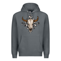 Rock bull skull with aztec Premium Hoodie - MaliasSmallBusiness