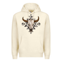 Sandshell bull skull with aztec Premium Hoodie - MaliasSmallBusiness