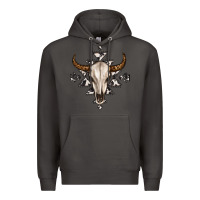 Smoke bull skull with aztec Premium Hoodie - MaliasSmallBusiness