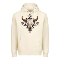 Tofu bull skull with aztec Premium Hoodie - MaliasSmallBusiness