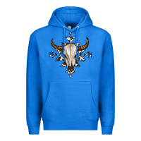 True Royal bull skull with aztec Premium Hoodie - MaliasSmallBusiness
