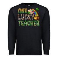 Black one lucky teacher st patricks Premium Sweatshirt - NancyCooperArtShop